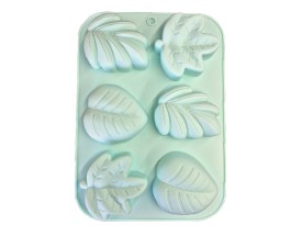 Molde silicona 6 hojas grandes